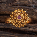 Ruby Gold-Plated Ethnic Antique Finger Ring