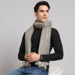 Stripe Design Reversible Woven Acrylic Large Wool Muffler